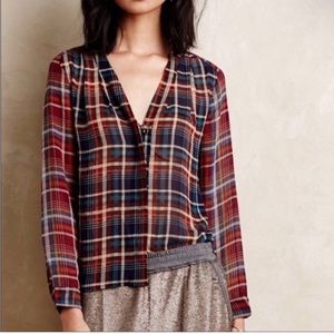 Maeve Sheer Button-down Blouse